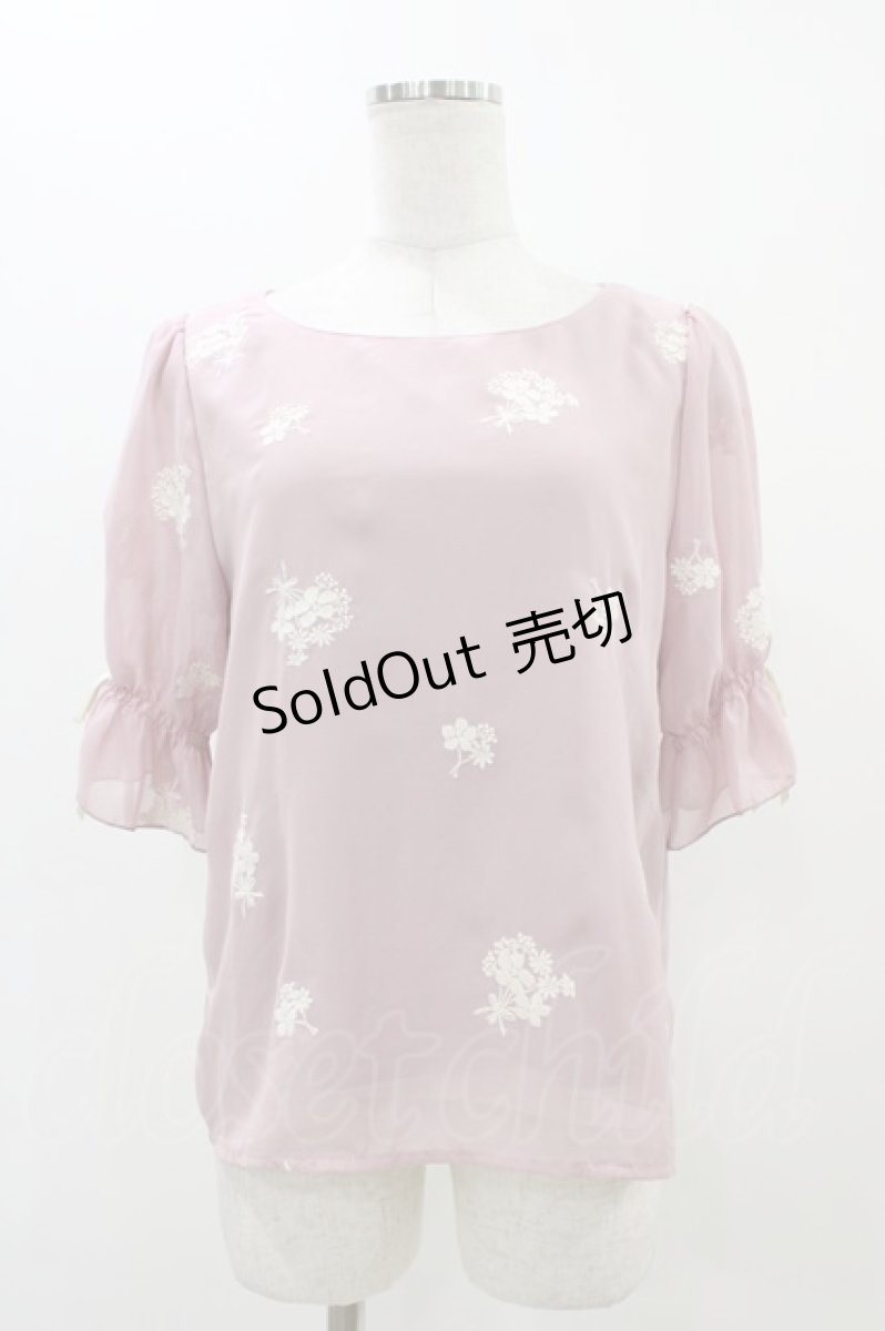 画像1: an another angelus / ブーケ刺繍シフォンプルオーバー Free Pink H-25-11-16-1044-CA-TO-NS-ZH (1)