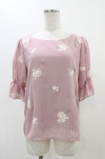 画像1: an another angelus / ブーケ刺繍シフォンプルオーバー Free Pink H-25-11-16-1044-CA-TO-NS-ZH (1)