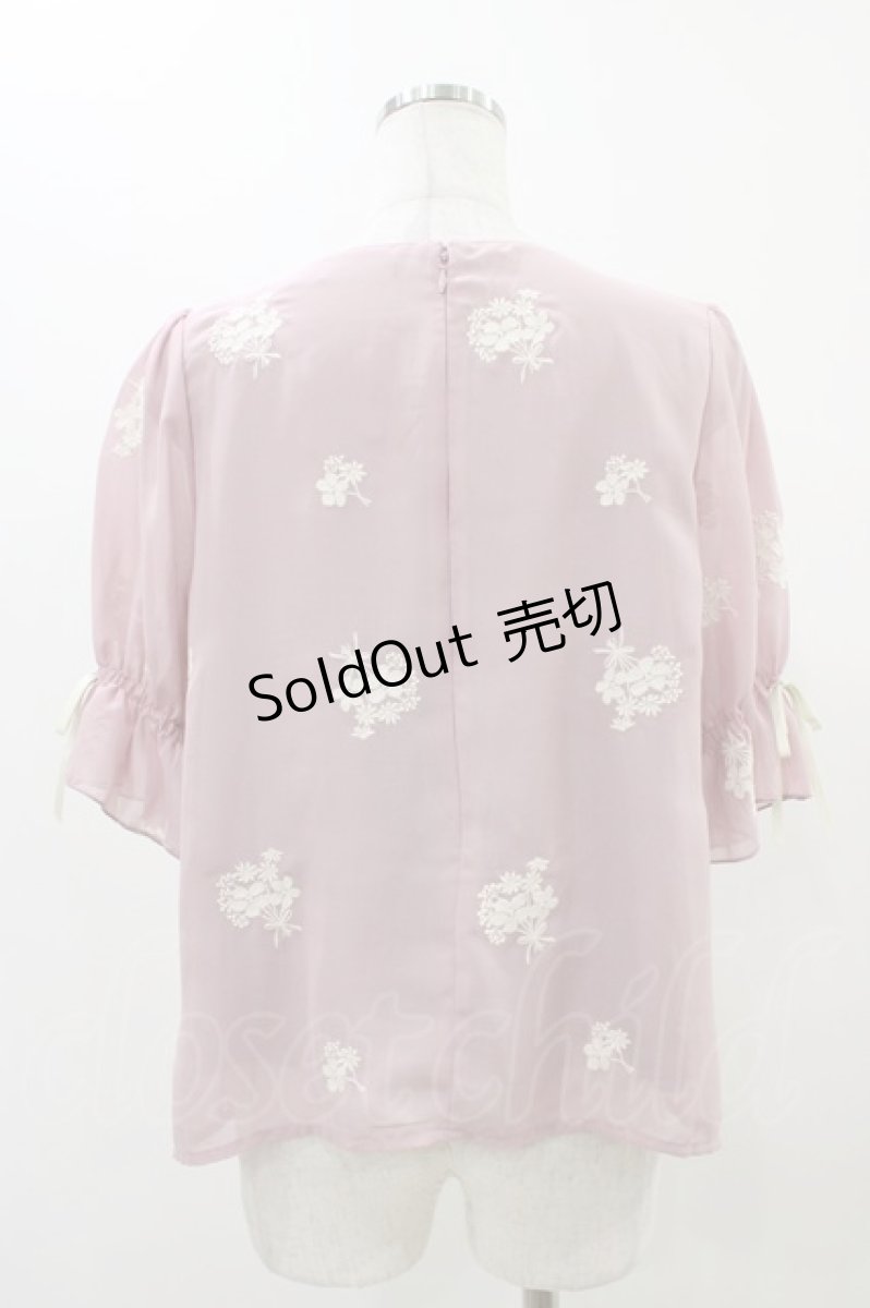 画像2: an another angelus / ブーケ刺繍シフォンプルオーバー Free Pink H-25-11-16-1044-CA-TO-NS-ZH (2)