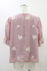 画像2: an another angelus / ブーケ刺繍シフォンプルオーバー Free Pink H-25-11-16-1044-CA-TO-NS-ZH (2)