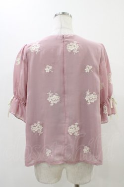 画像2: an another angelus / ブーケ刺繍シフォンプルオーバー Free Pink H-25-11-16-1044-CA-TO-NS-ZH