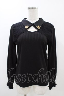 画像1: axes femme / チェーン付カットアウトプルオーバー Free ブラック H-25-11-16-1048-AX-TO-NS-ZH