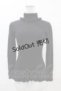 F&A / 釦付きリブタートル Free Black H-25-11-16-1049-LO-TO-NS-ZH