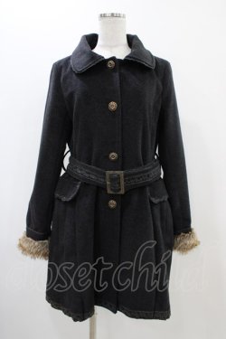 画像1: axes femme / ベルト付きコート L ブラック H-25-11-16-1050-AX-CO-NS-ZH