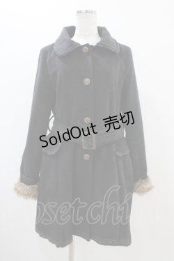 画像1: axes femme / ベルト付きコート L ブラック H-25-11-16-1050-AX-CO-NS-ZH