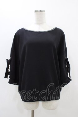 画像1: axes femme / 袖リボントップス M ブラック H-25-11-16-1052-AX-TO-NS-ZH