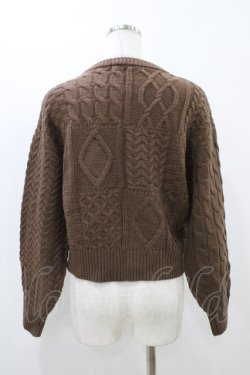 画像2: Fi.n.t / パッチワーク風ニットプルオーバー Free BROWN H-25-11-16-1053-CA-TO-NS-ZH