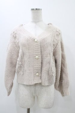 画像1: F&A / モールフェザーケーブルニットカーディガン Free PINK BEIGE H-25-11-16-1055-LO-TO-NS-ZH