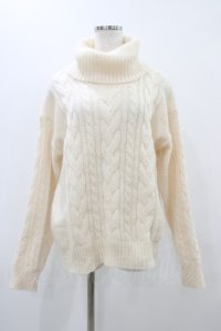 Fi.n.t / シュガーラメオフタートルニットプルオーバー Free OFFWHITE H-25-11-16-1056-CA-TO-NS-ZH