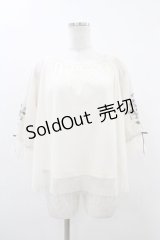 an another angelus / スミレ刺繍チュールブラウス Free OFF WHITE H-25-11-16-1057-CA-BL-NS-ZH