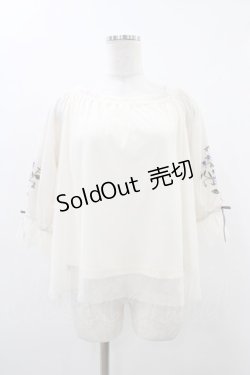 画像1: an another angelus / スミレ刺繍チュールブラウス Free OFF WHITE H-25-11-16-1057-CA-BL-NS-ZH