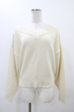 画像1: F&A / バックレースアップVネックニットプルオーバー Free OFF WHITE H-25-11-16-1059-LO-TO-NS-ZH