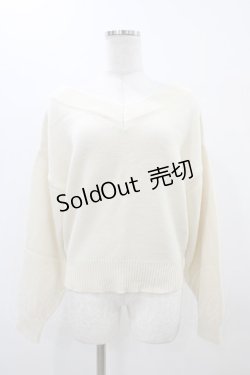 画像1: F&A / バックレースアップVネックニットプルオーバー Free OFF WHITE H-25-11-16-1059-LO-TO-NS-ZH