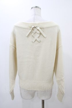 画像2: F&A / バックレースアップVネックニットプルオーバー Free OFF WHITE H-25-11-16-1059-LO-TO-NS-ZH