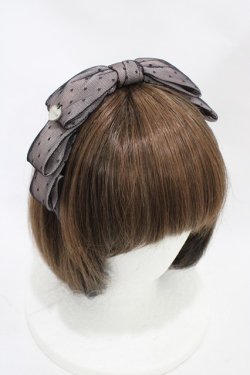 画像1: LAFARY / ドットチュールリボンカチューシャ  ブラック H-25-11-16-1002-0-AC-NS-ZH