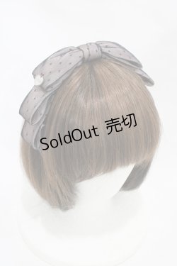 画像1: LAFARY / ドットチュールリボンカチューシャ  ブラック H-25-11-16-1002-0-AC-NS-ZH