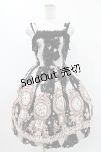 ALICE and the PIRATES / アリスのからくり時計オーケストラ柄ジャンパースカートI Free ブラック H-25-11-16-1011-PA-OP-NS-ZH