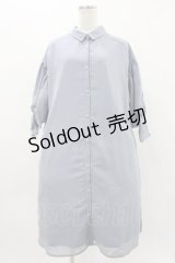 axes femme POETIQUE / シフォンストライプシャツワンピース M サックス H-25-11-16-1012-AX-OP-NS-ZH