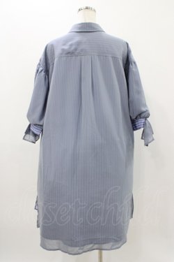 画像2: axes femme POETIQUE / シフォンストライプシャツワンピース M サックス H-25-11-16-1012-AX-OP-NS-ZH