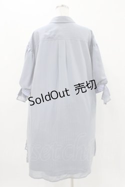 画像2: axes femme POETIQUE / シフォンストライプシャツワンピース M サックス H-25-11-16-1012-AX-OP-NS-ZH