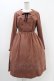 画像1: Fi.n.t / リボンタイ付きダブル釦ワンピース Free PINK BROWN H-25-11-16-1018-CA-OP-NS-ZH (1)
