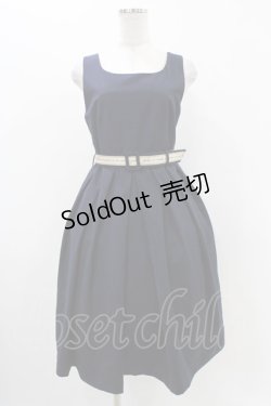 画像1: Fi.n.t / ロゴテープベルト使いジャンスカ Free Navy H-25-11-16-1021-CA-OP-NS-ZH