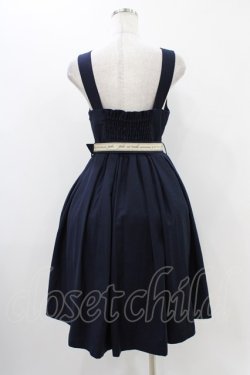 画像2: Fi.n.t / ロゴテープベルト使いジャンスカ Free Navy H-25-11-16-1021-CA-OP-NS-ZH