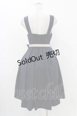 画像2: Fi.n.t / ロゴテープベルト使いジャンスカ Free Navy H-25-11-16-1021-CA-OP-NS-ZH