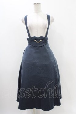 画像1: an another angelus / 釦チェーン使いサスペンダー付きフレアースカート Free BLUE GRAY H-25-11-16-1022-CA-SK-NS-ZH