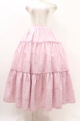 axes femme kawaii / ハートドット柄ティアードスカート M ピンク H-25-11-16-1024-AX-SK-SZ-ZH