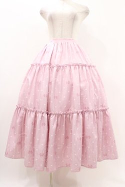 画像1: axes femme kawaii / ハートドット柄ティアードスカート M ピンク H-25-11-16-1024-AX-SK-SZ-ZH