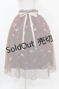 an another angelus / フラワーロゴ刺繍チュールスカート Free Bordeaux H-25-11-16-1026-CA-SK-NS-ZH