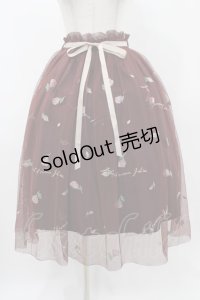 an another angelus / フラワーロゴ刺繍チュールスカート Free Bordeaux H-25-11-16-1026-CA-SK-NS-ZH