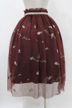 画像2: an another angelus / フラワーロゴ刺繍チュールスカート Free Bordeaux H-25-11-16-1026-CA-SK-NS-ZH
