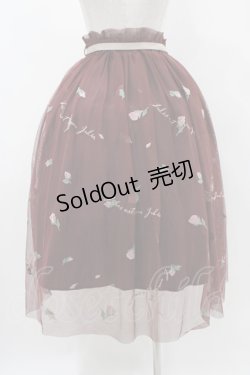 画像2: an another angelus / フラワーロゴ刺繍チュールスカート Free Bordeaux H-25-11-16-1026-CA-SK-NS-ZH