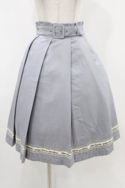 画像1: Fi.n.t / 裾ロゴテープ使いタックスカート Free BLUE GRAY H-25-11-16-1027-CA-SK-NS-ZH