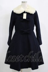 Leur Getter / ダブルリボン付ウールコート  ネイビー H-25-11-17-001-LU-CO-KB-ZH