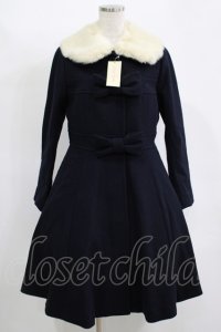 Leur Getter / ダブルリボン付ウールコート  ネイビー H-25-11-17-001-LU-CO-KB-ZH