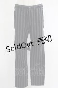 MILKBOY / ストライプボンテージパンツ S ブラック×グレー H-25-11-17-027-MB-PA-KB-ZH