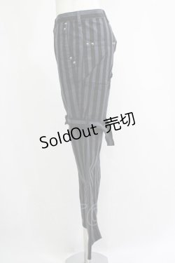 画像2: MILKBOY / ストライプボンテージパンツ S ブラック×グレー H-25-11-17-027-MB-PA-KB-ZH