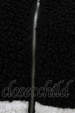 画像4: LISTEN FLAVOR / 猫耳肉球ファイヤーボアブルゾン  ブラック×ホワイト H-25-11-17-034-PU-JA-KB-ZH