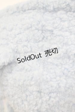 画像4: LISTEN FLAVOR / 猫耳肉球ファイヤーボアブルゾン  ライトブルー×ホワイト H-25-11-17-035-PU-JA-KB-ZH