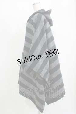 画像2: MILKBOY / ボーダーニットポンチョ  ブラック×グレーボーダー H-25-11-17-038-MB-JA-KB-ZH