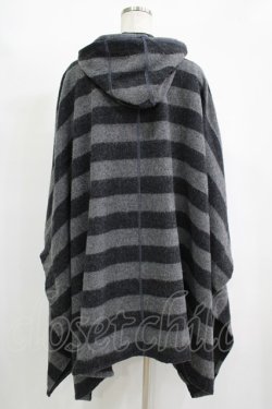 画像3: MILKBOY / ボーダーニットポンチョ  ブラック×グレーボーダー H-25-11-17-038-MB-JA-KB-ZH