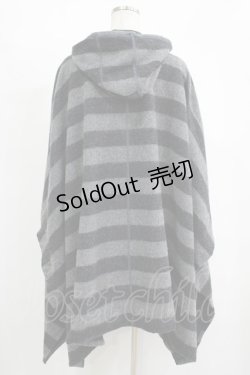 画像3: MILKBOY / ボーダーニットポンチョ  ブラック×グレーボーダー H-25-11-17-038-MB-JA-KB-ZH