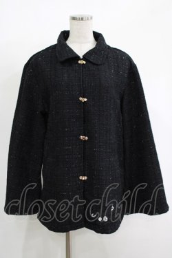 画像1: NieR Clothing / ラメツイードジャケット  黒 H-25-11-17-041-PU-JA-KB-ZH