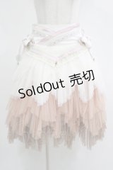 Ozz oneste / 流水羽衣天女スカート  白×ピンク H-25-11-17-006-OO-SK-KB-ZH