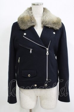 画像1: Jane Marple Dans Le Salon / ウールライダースコート M ブラック H-25-11-17-048-JM-CO-KB-ZH