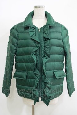 画像1: Jane Marple Dans Le Salon / フロントフリルダウンジャケット M グリーン H-25-11-17-049-JM-CO-KB-ZH