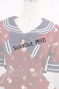 画像4: ALICE and the PIRATES / アリスのワンダーカーチェイス柄ワンピース Free エンジ H-25-11-17-1003-PA-OP-NS-ZH